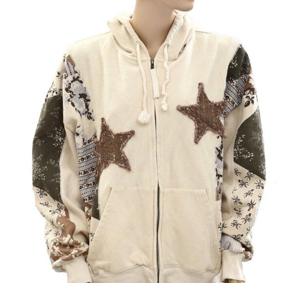 Kimchi Blue Urban Outfitters Camilla Star Applique Hoodie Sweatshirt L - Picture 8 of 15